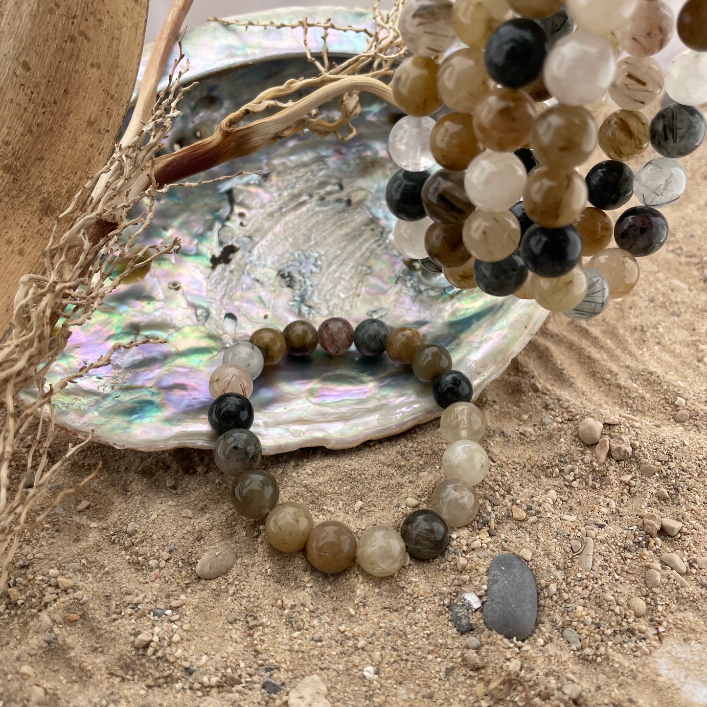 Bracelet fendu en fourrure de tourmaline <br><span style="font-weight:bold;"> "Tendresse"