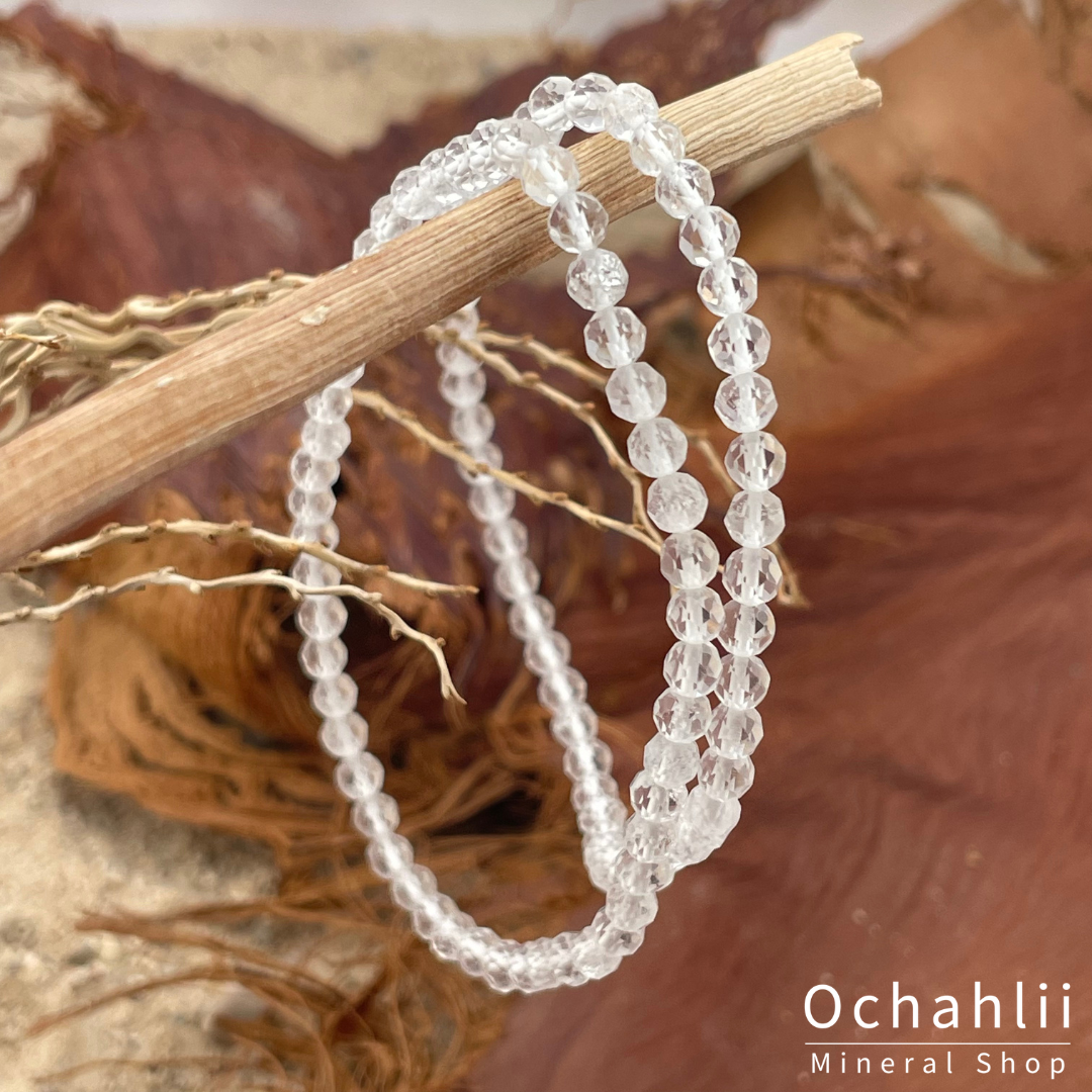 Rock crystal ball bracelet facet 4 mm "Clarity"