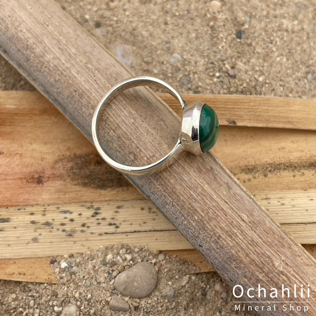 Malachit Silberring Größe 55