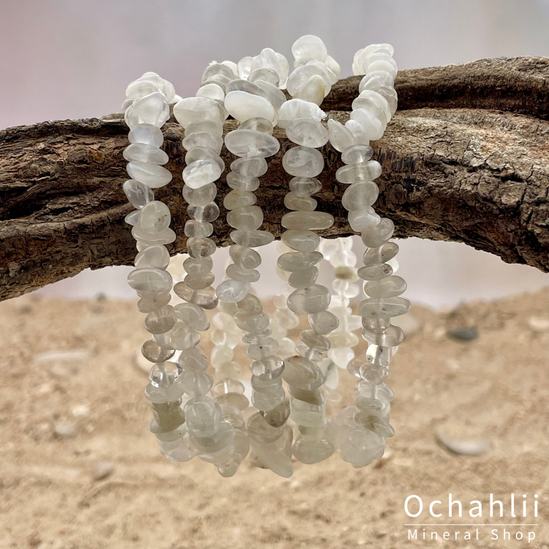 Rainbow Moonstone split bracelet