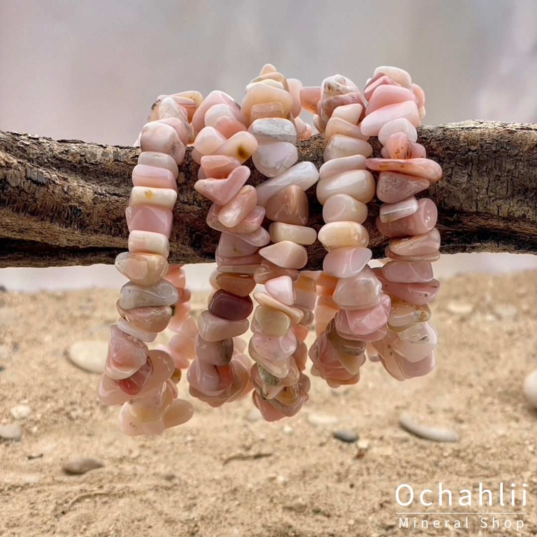 Pink Andean opal split bracelet