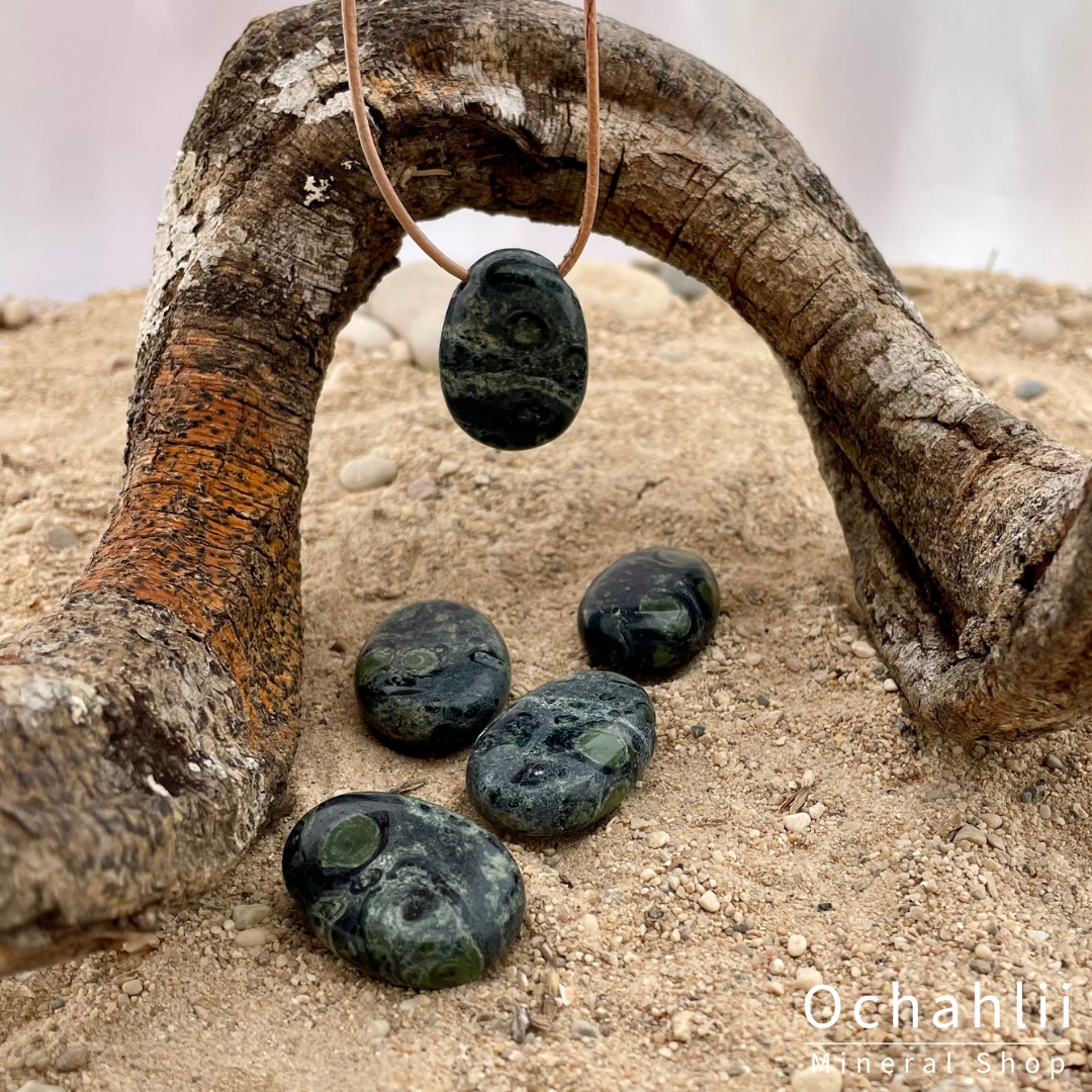 Kambaba Jaspis doorboorde hanger