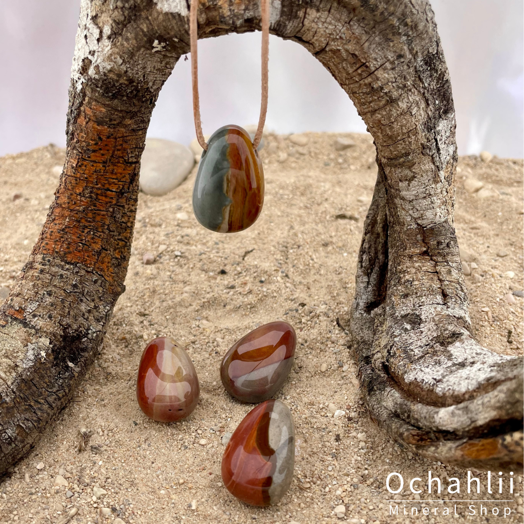 Jasper Polychrome pierced pendant