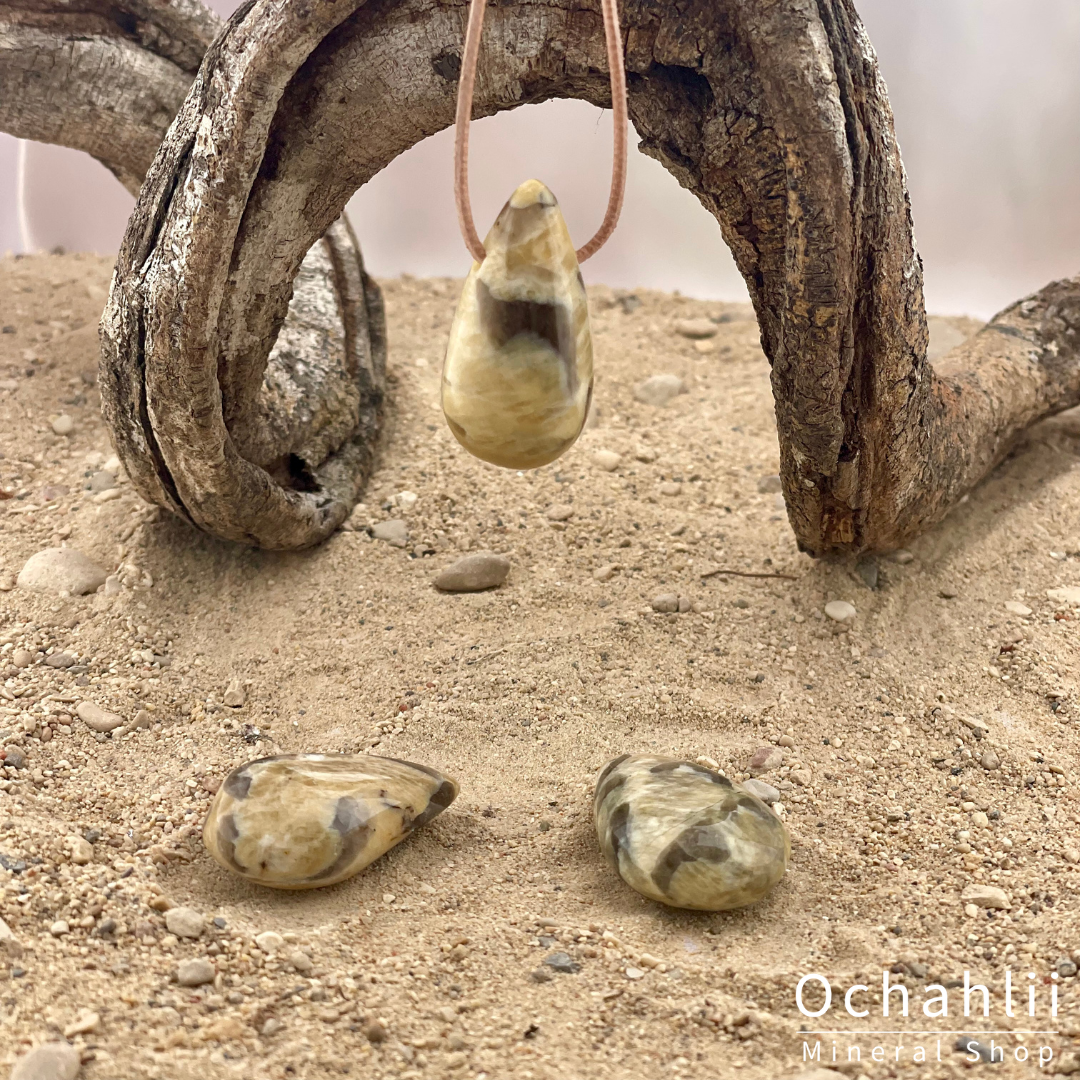 Pendentif percé zébradorite