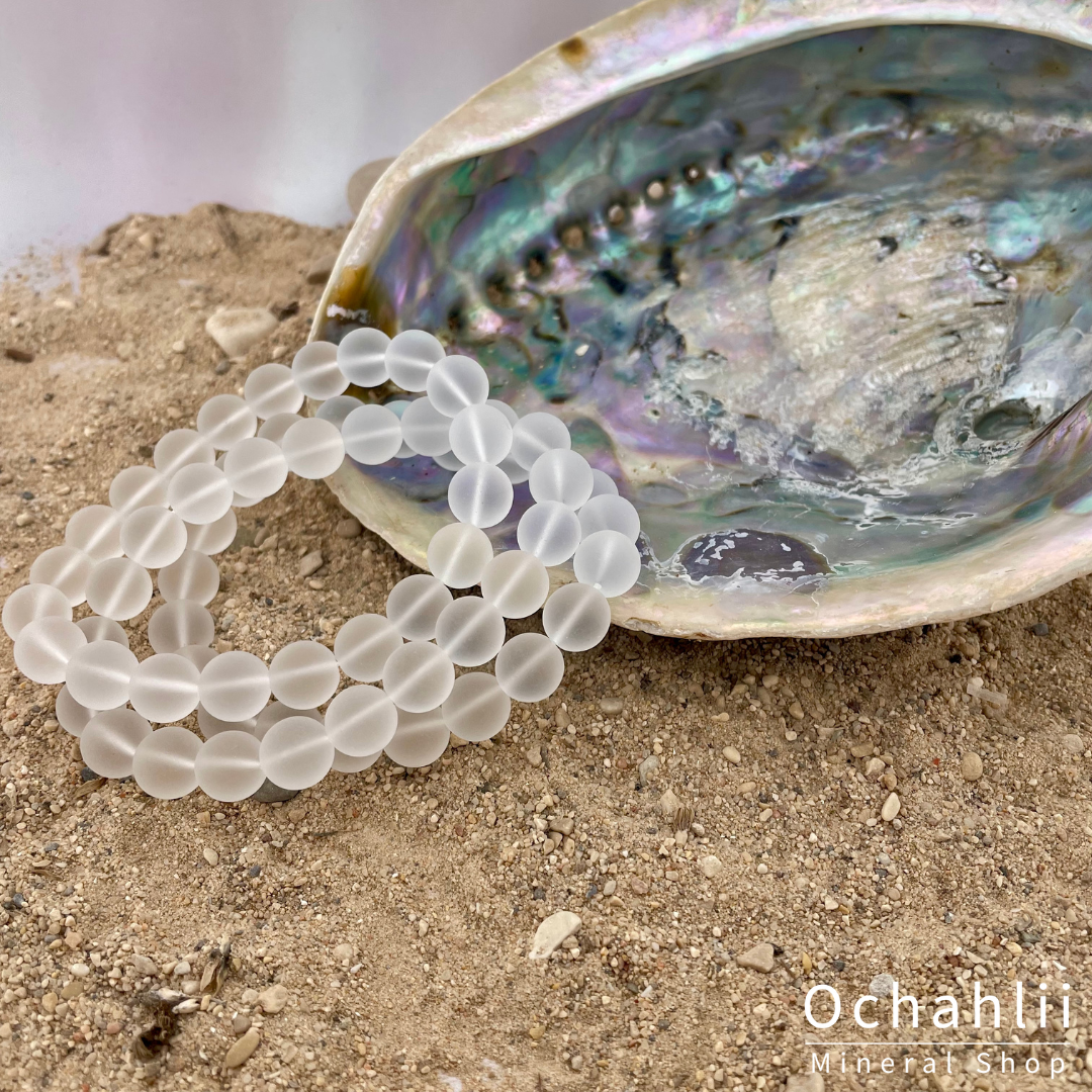 Rock crystal bracelet 10 mm matt