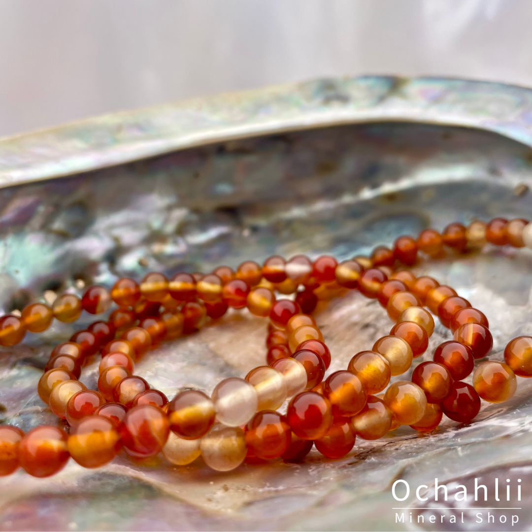 Carnelian ball bracelet 6mm "Creativity"
