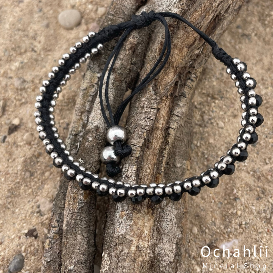 Black Spinel bracelet facet 4mm