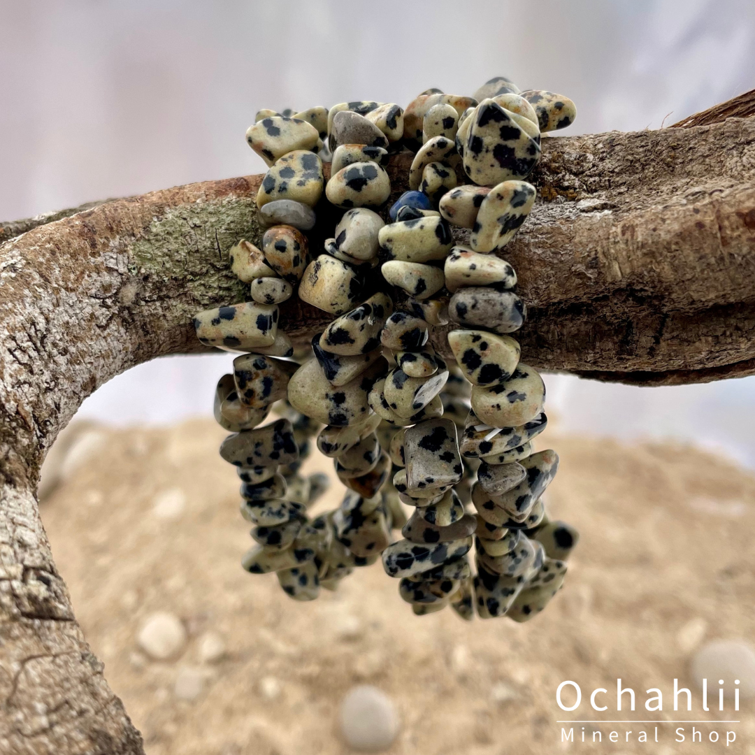 Jaspis Dalmatier splitarmband "Kalmte bewaren"