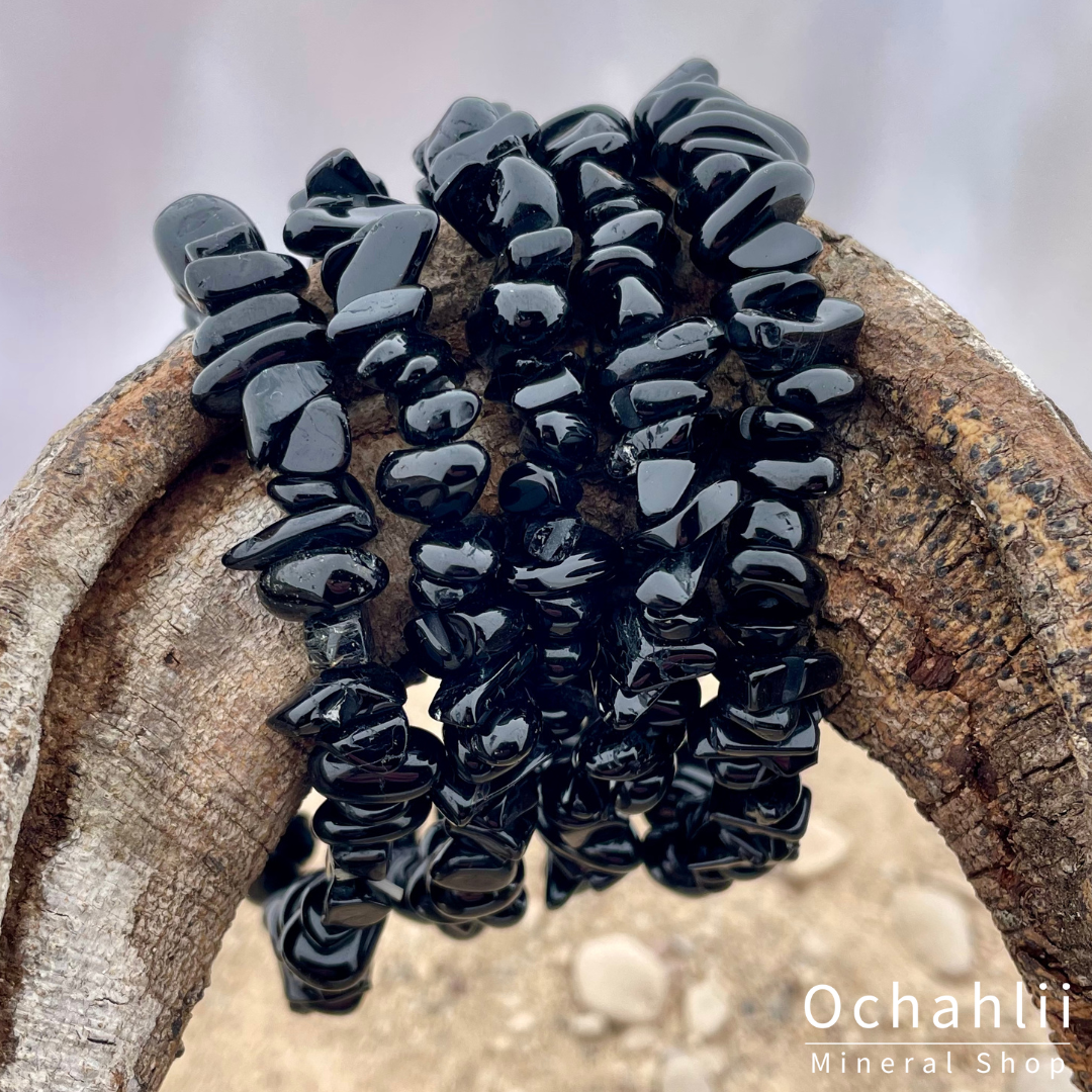 Schwarze Turmalin Splitarmband