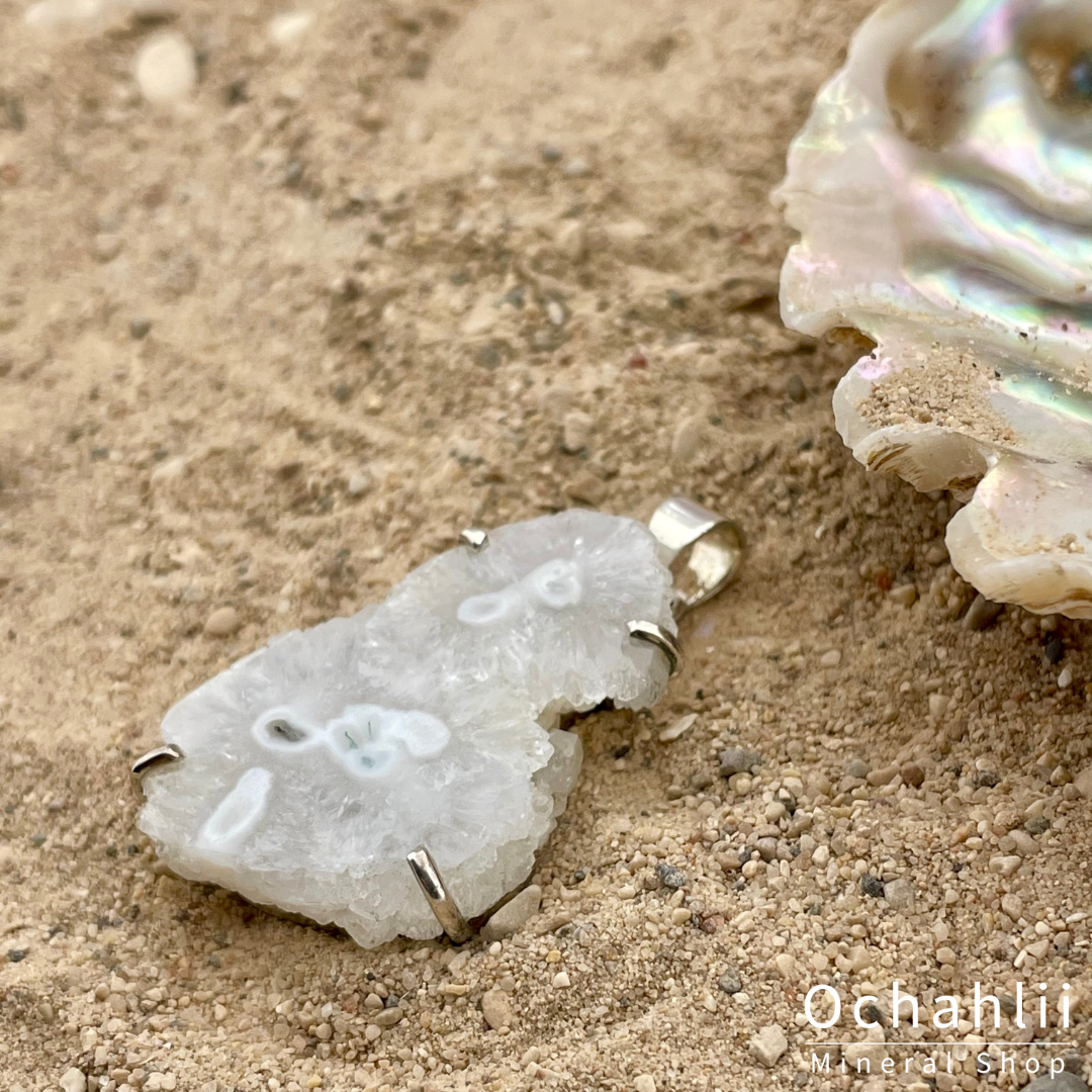 Pendentif en argent Quartz Solaire (Stalachite)