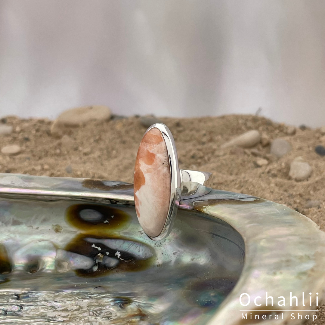 Scoleciet Rosa Silberring Größe 54