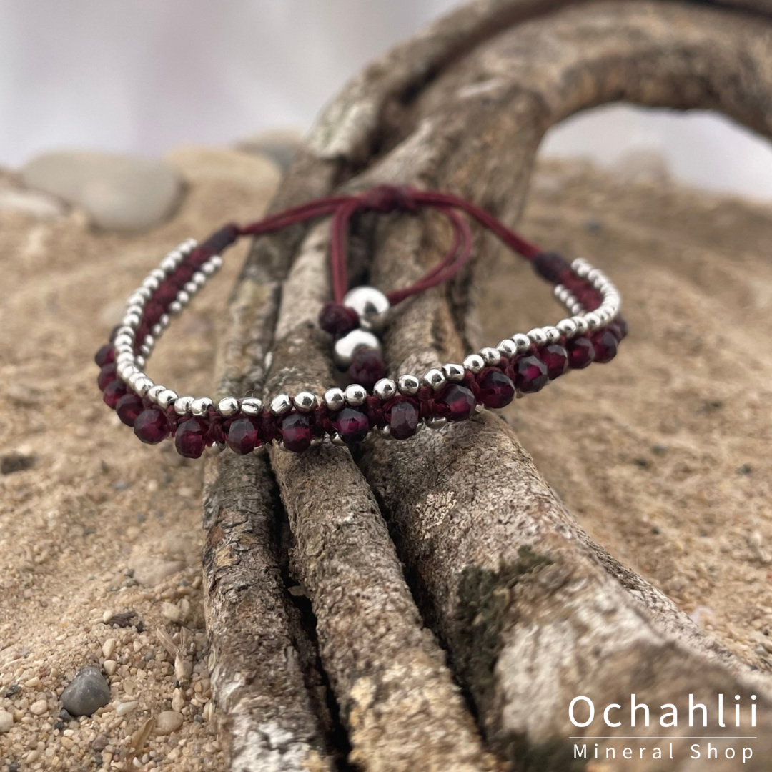 Mens sales garnet bracelet