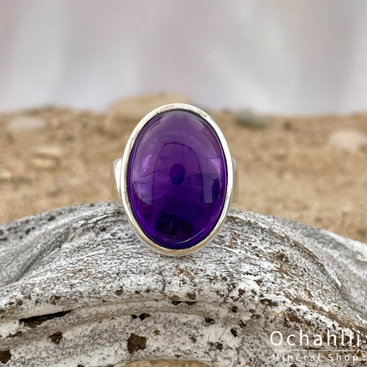Amethyst silver ring size 57<br> <span style="font-weight:bold;">"Inner peace"</span>