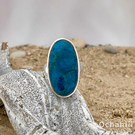 Apatite silver ring size 61<br> <span style="font-weight:bold;">"Motivation"</span>